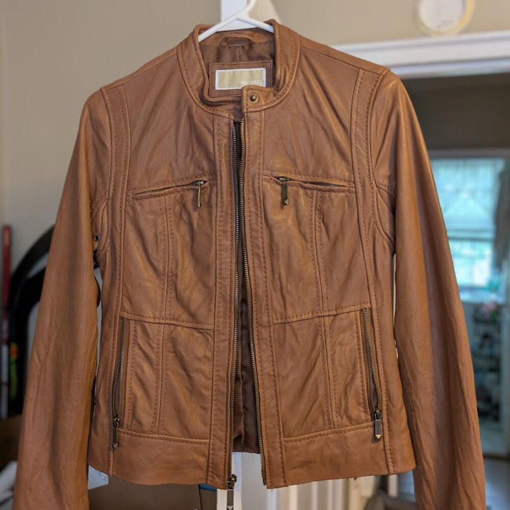 Women's Michael Kors Brown Leather Jacket